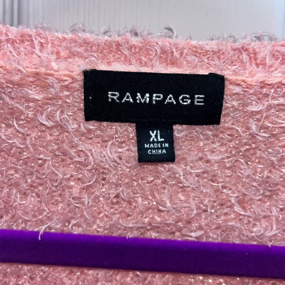 Rampage, Y2K, winter, kawaii, soft, girly, pink, silver, glittery, sweater - Picture 2 of 2